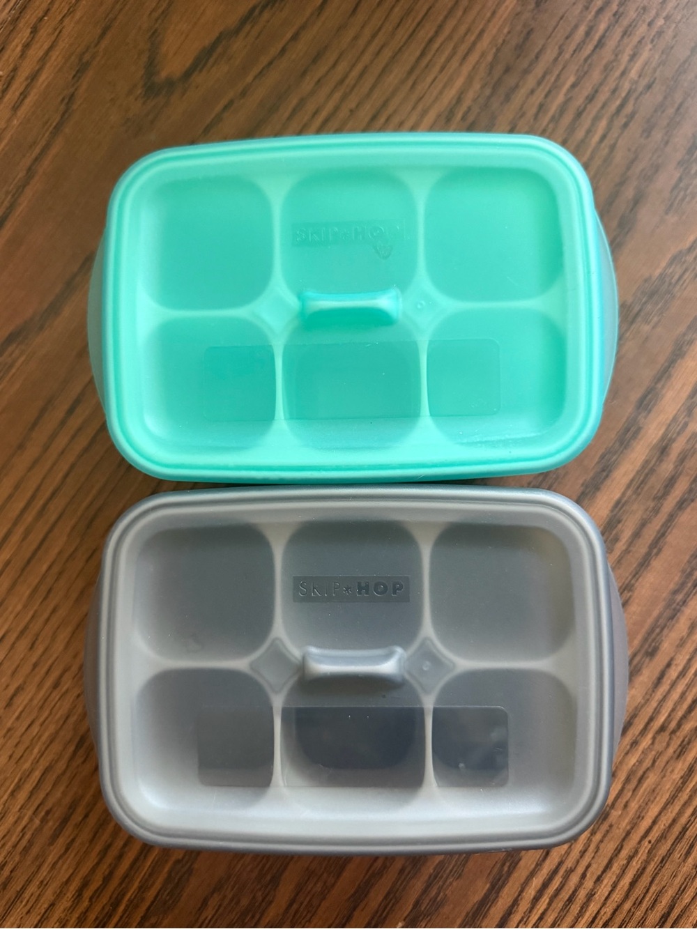 Skip Hop Silicone Divided Food Boxes - Teal & Gray